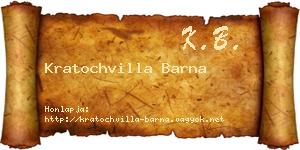 Kratochvilla Barna névjegykártya