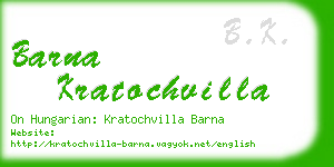 barna kratochvilla business card